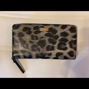 Kate Spade Leopard Print Large Zippered Wallet